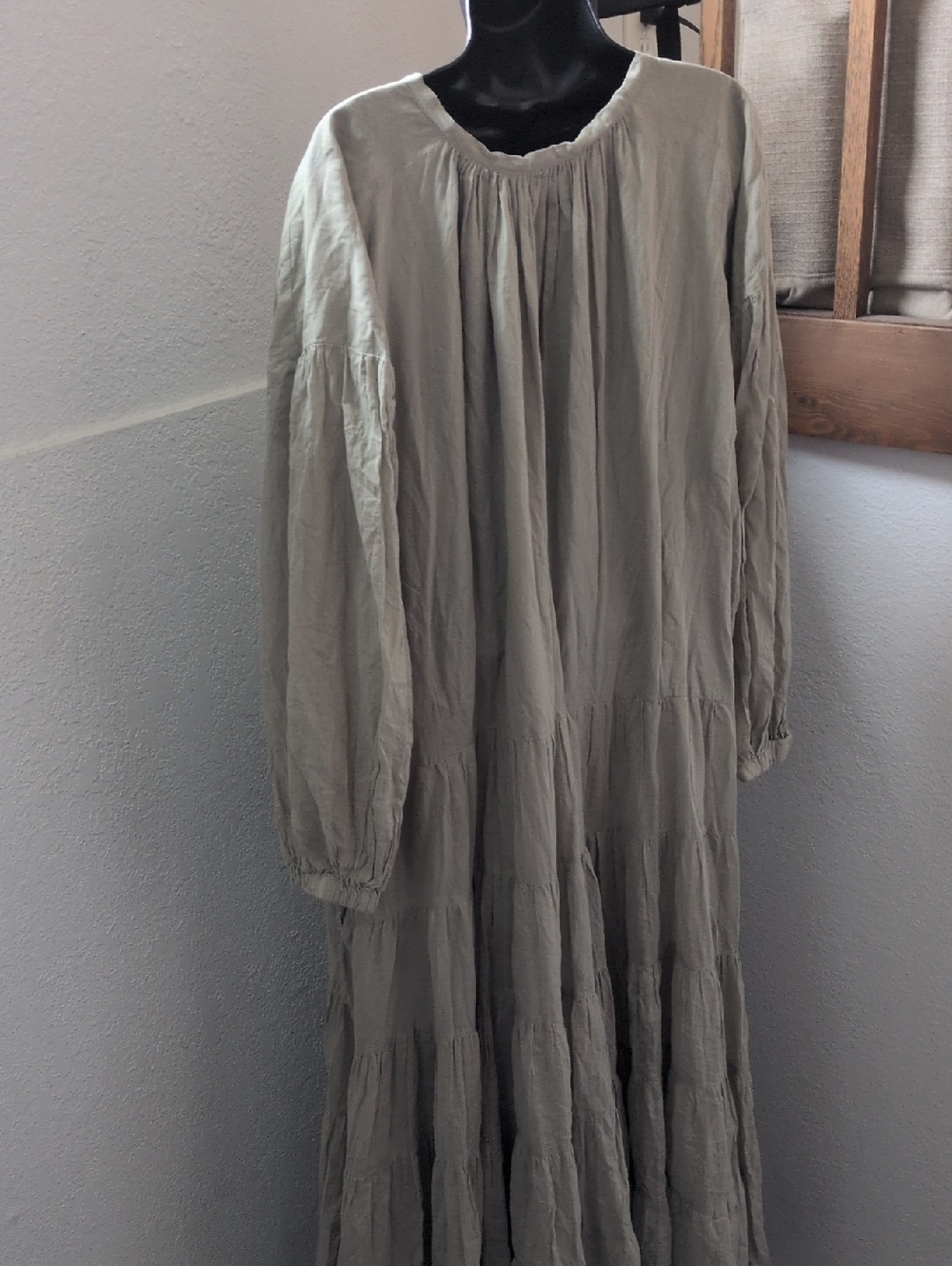 ✨ Erika Pena Ella Bohemian Maxi Dress In Light Sage Osfm - Picture 9 of 11